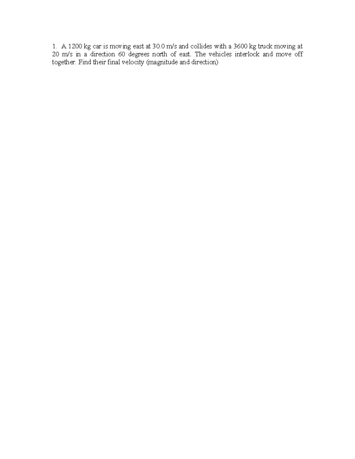 Collision and Explosion Problems in Physics (PH101) - Studocu