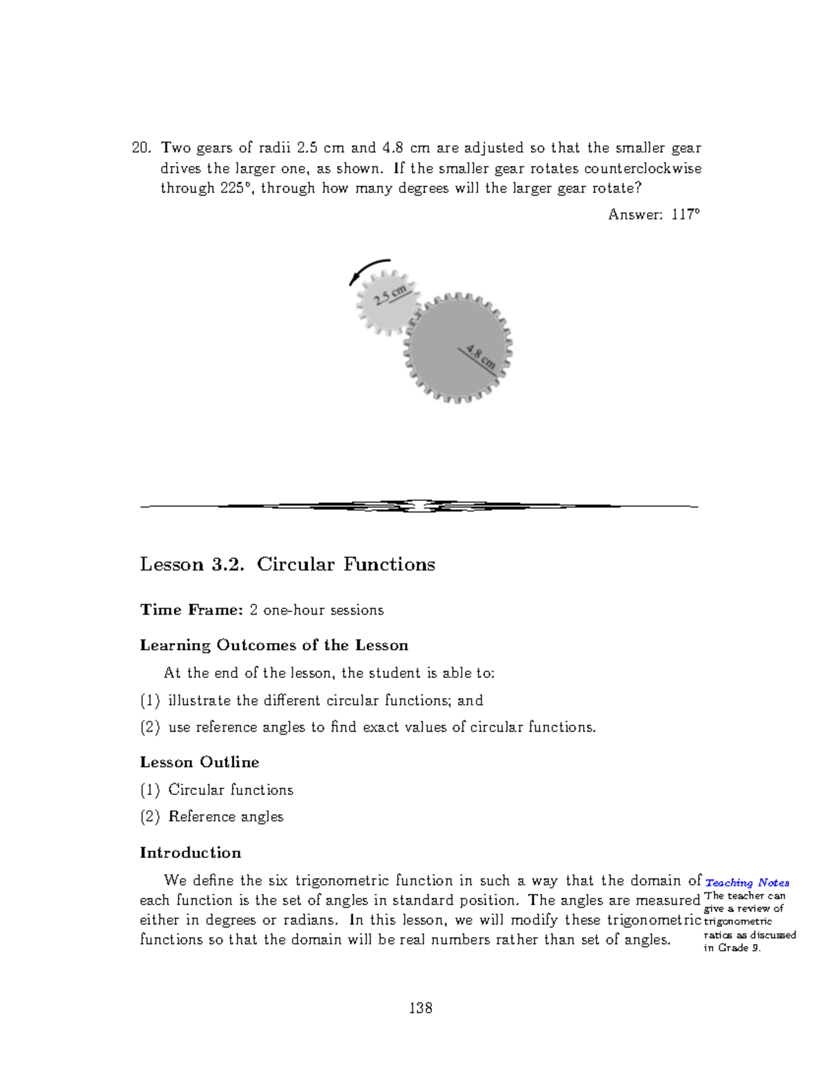 Trigonometry Notes 2: Circular Functions & Reference Angles (Lesson 3.2 ...