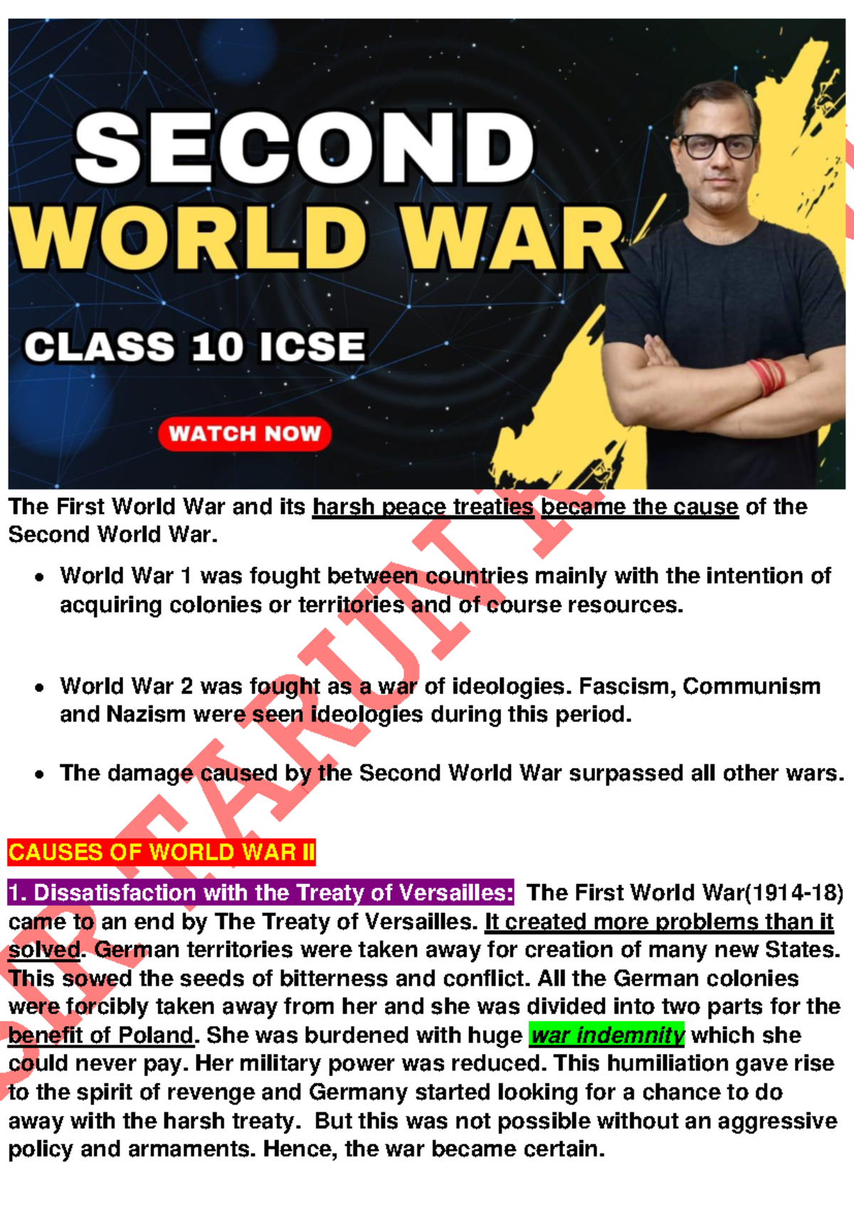 Causes and Events of World War II: A Comprehensive Overview (HIST 2024 ...