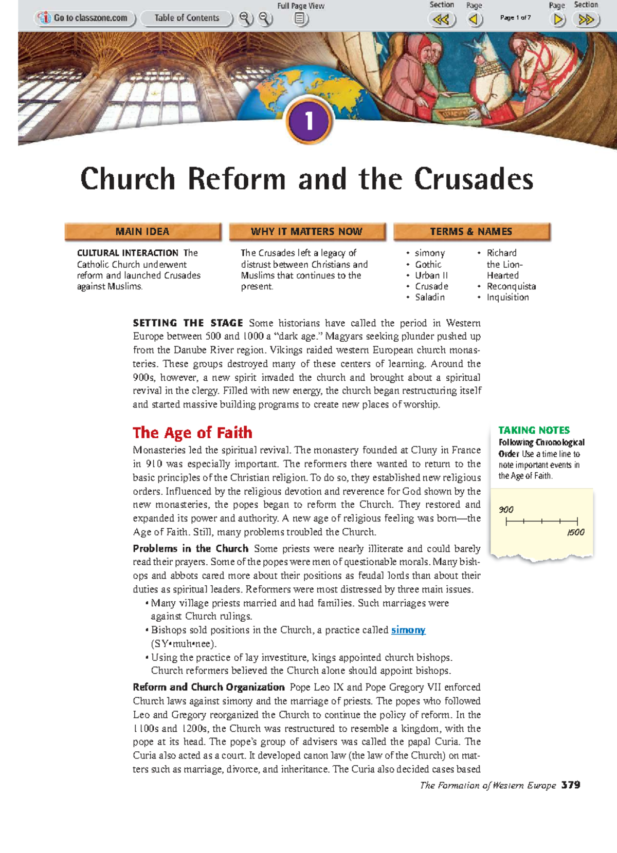 Chapter 14.1: Church Reform and the Crusades - Impact and Legacy - Studocu