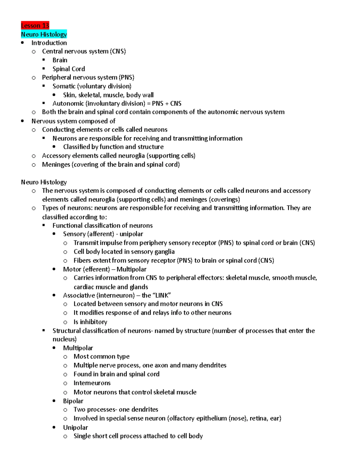 Lec 20 EAR chart Outline Student - THE EAR Define the following and ...