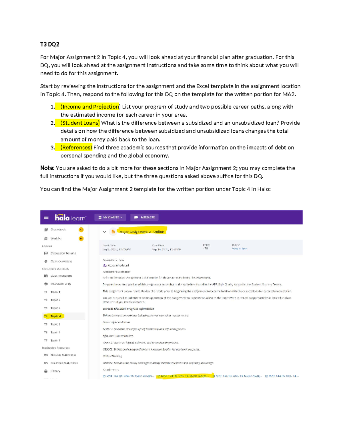 T3 DQ2: Financial Planning Insights for Major Assignment 2 - Studocu