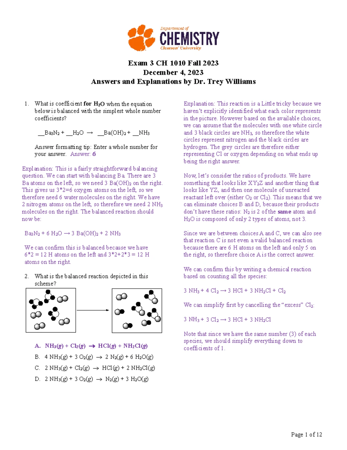 Equation and Data Sheet for CH 1020 Final Exam - 2024 Edition - Studocu