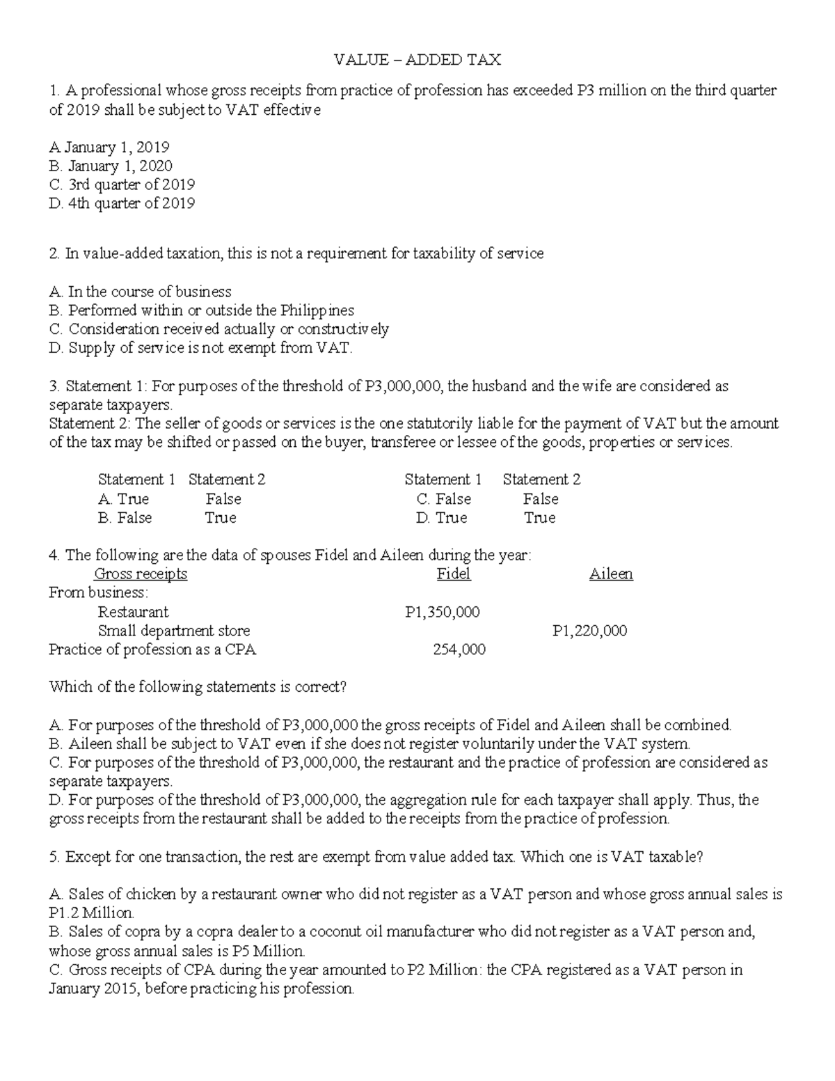 Value Added Tax (VAT) Study Guide for Taxation Course - Studocu