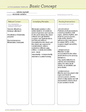 Active Learning Template: Basic Concept Overview for Nursing - Studocu