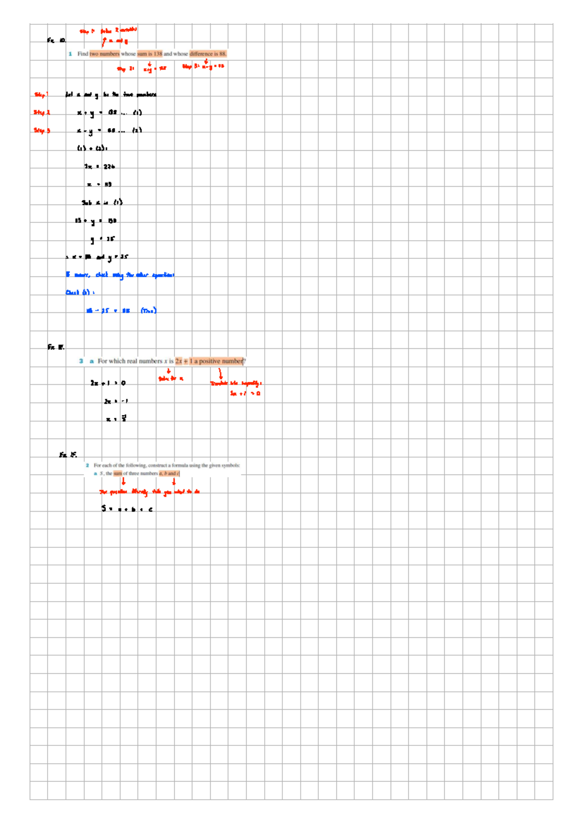 Methods for Solving Equations: Ex ID 1x and y 1 - Studocu