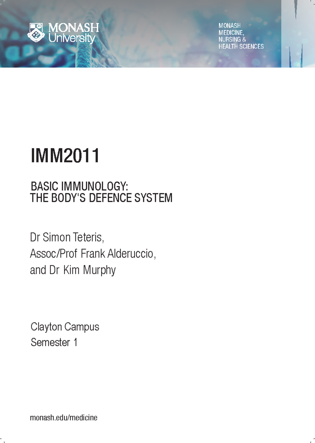 IMM2011 Practical Manual 2023: Basic Immunology Exercises - Studocu