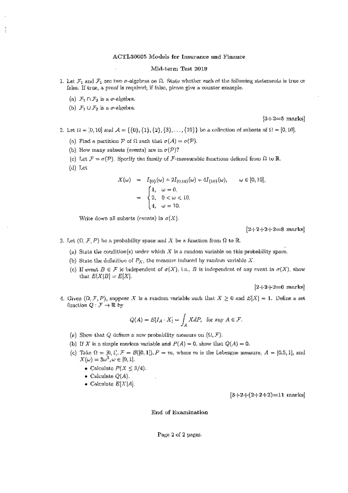 Midterm Exam Paper 2019: Comprehensive Questions and Answers - Studocu
