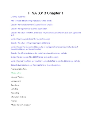 Financial Management - Study Notes & Assignments - Studocu