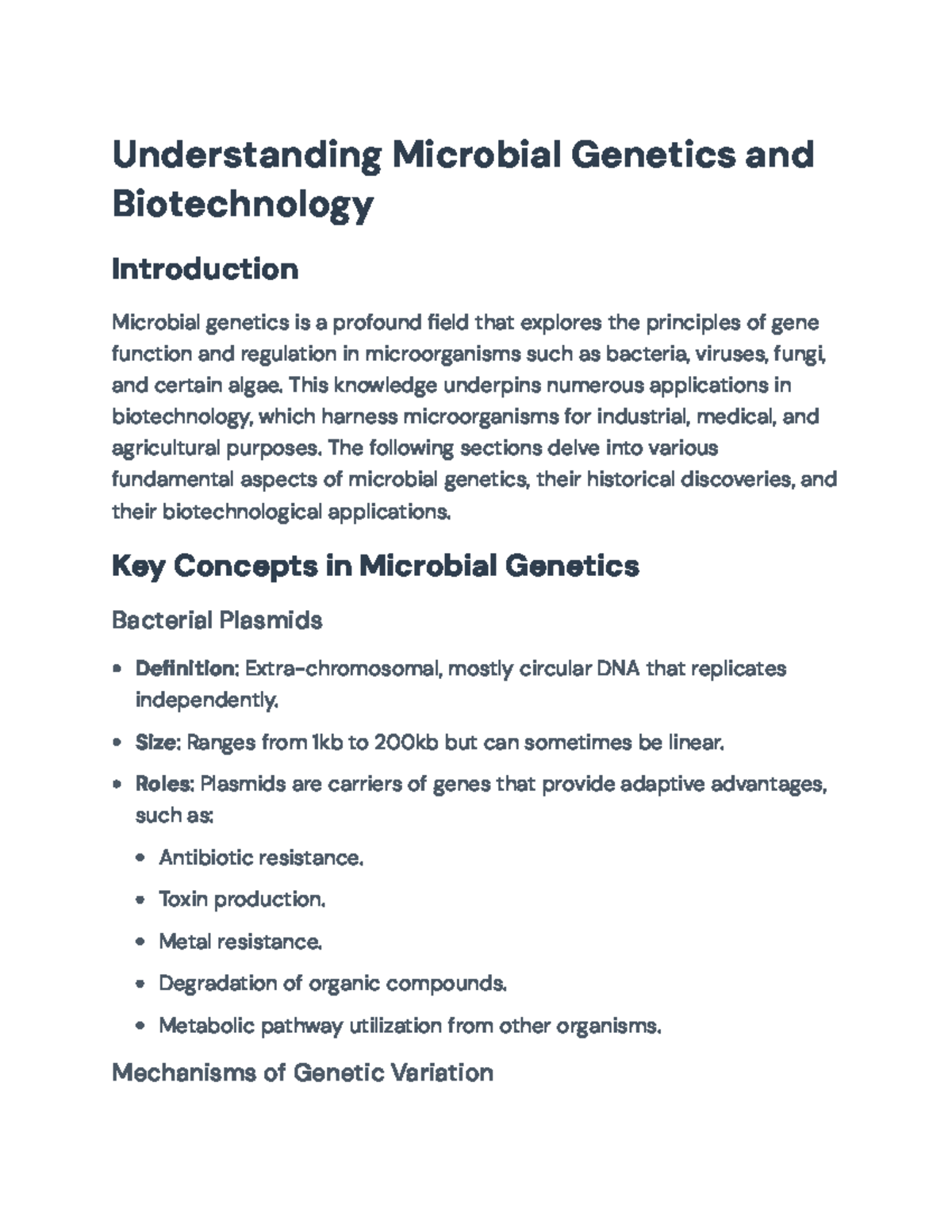 Microbial Genetics and Biotechnology: Key Concepts for Applications ...
