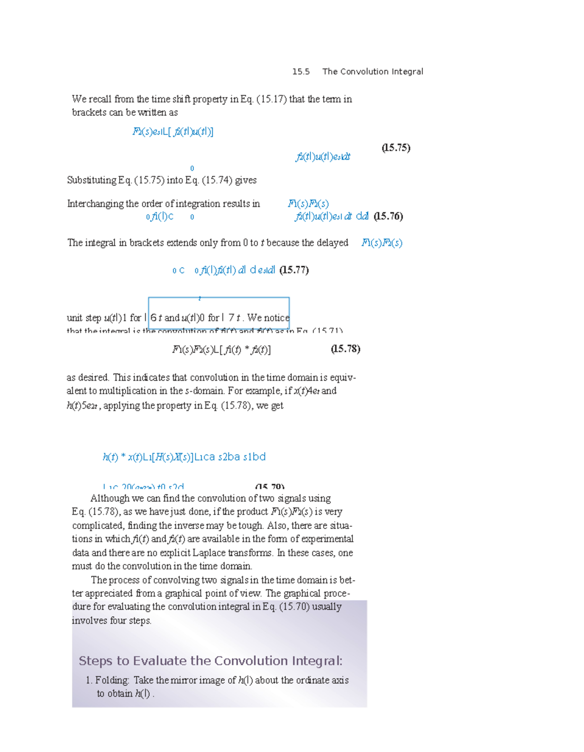 Lecture Notes on Convolution Integral (15.5) and Laplace Transform ...