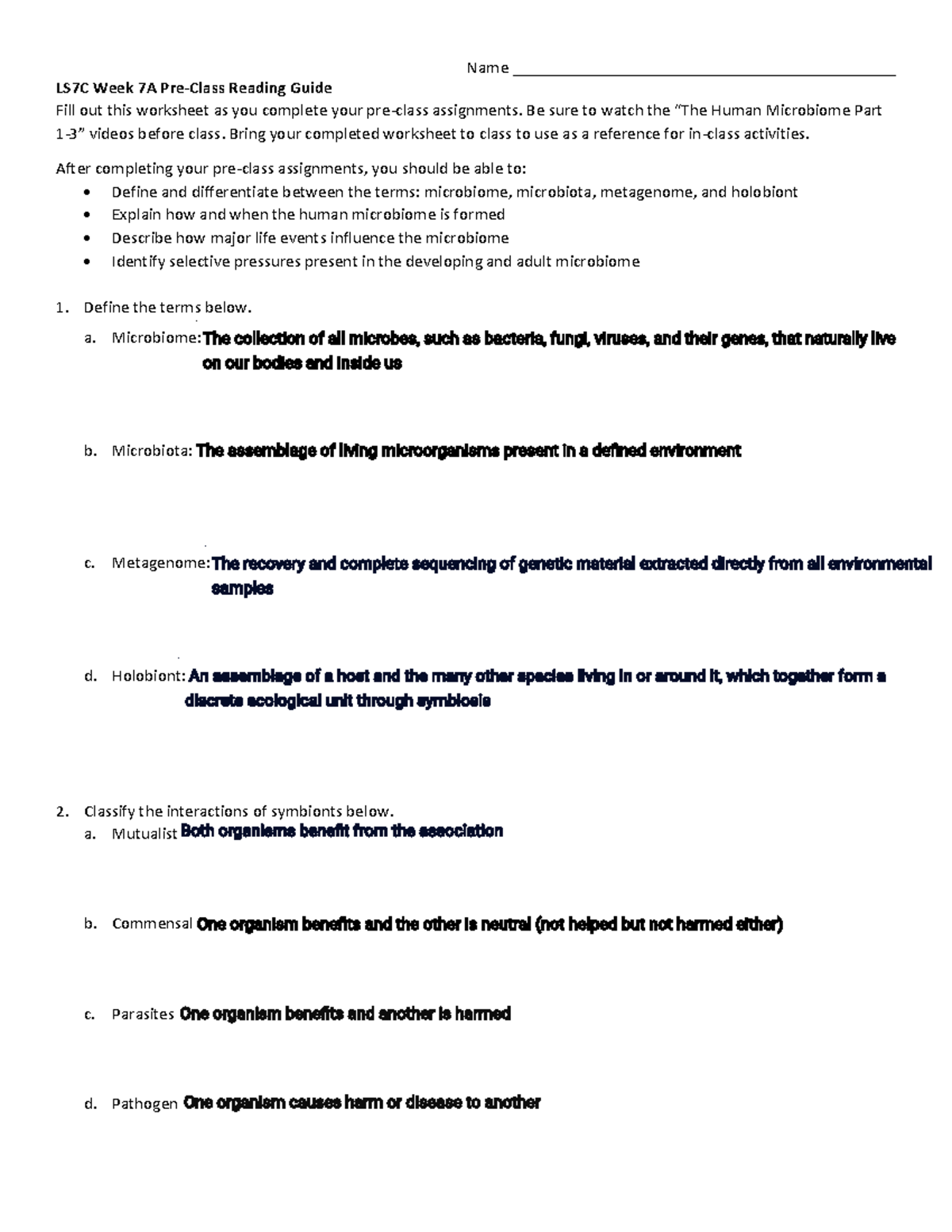 LS7C Week 7A Pre-Class Reading Guide: Understanding the Human ...