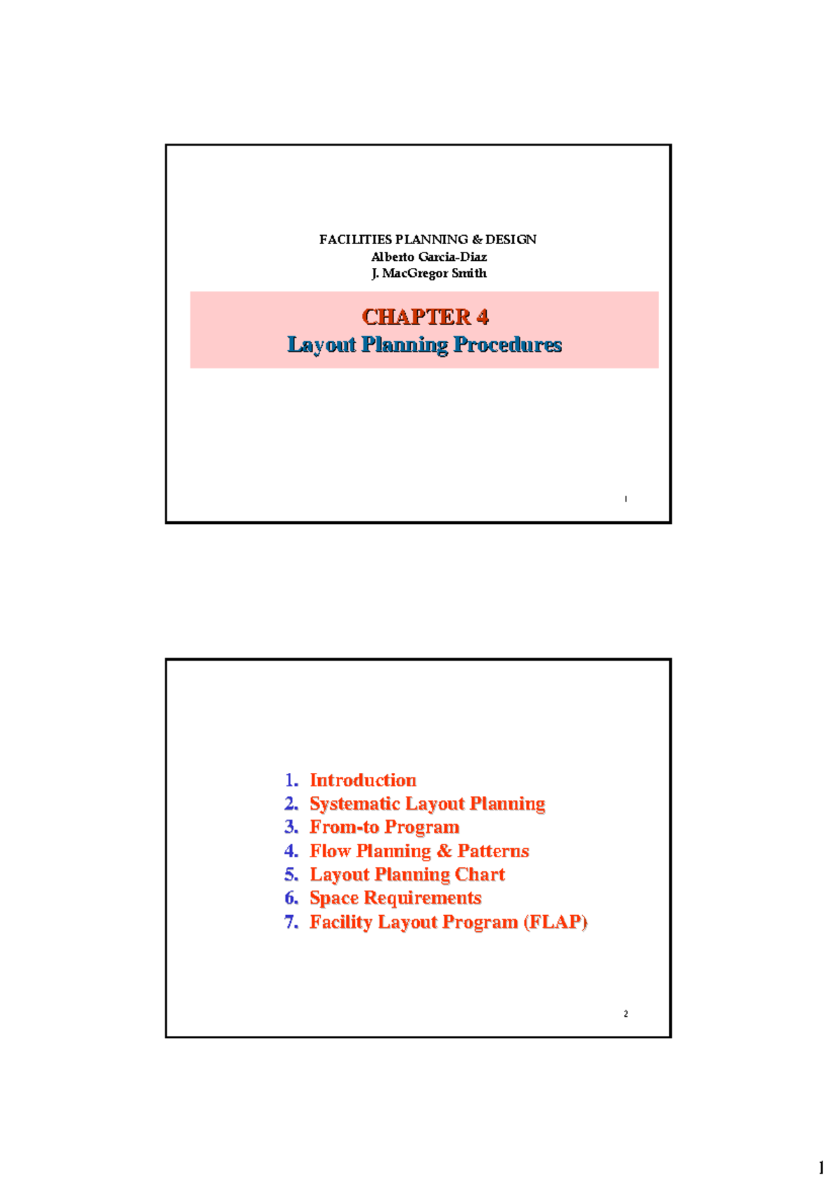ISE470 Ch4 2 - 1 CHAPTER 4CHAPTER 4 Layout Planning ProceduresLayout ...