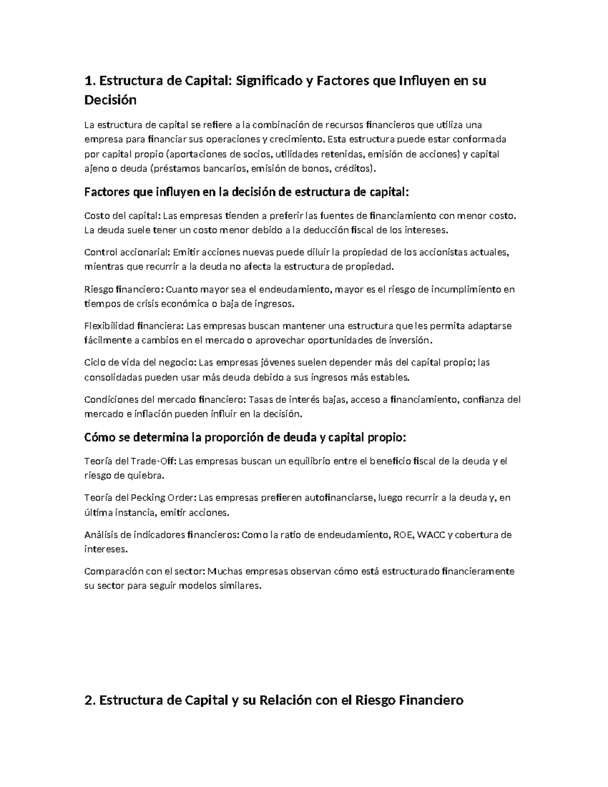 Tarea Unidad 5: Estructura de Capital y Riesgo Financiero en Empresas ...