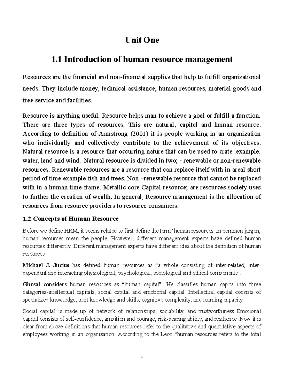 HRM 101 - Introduction to Human Resource Management Concepts and ...