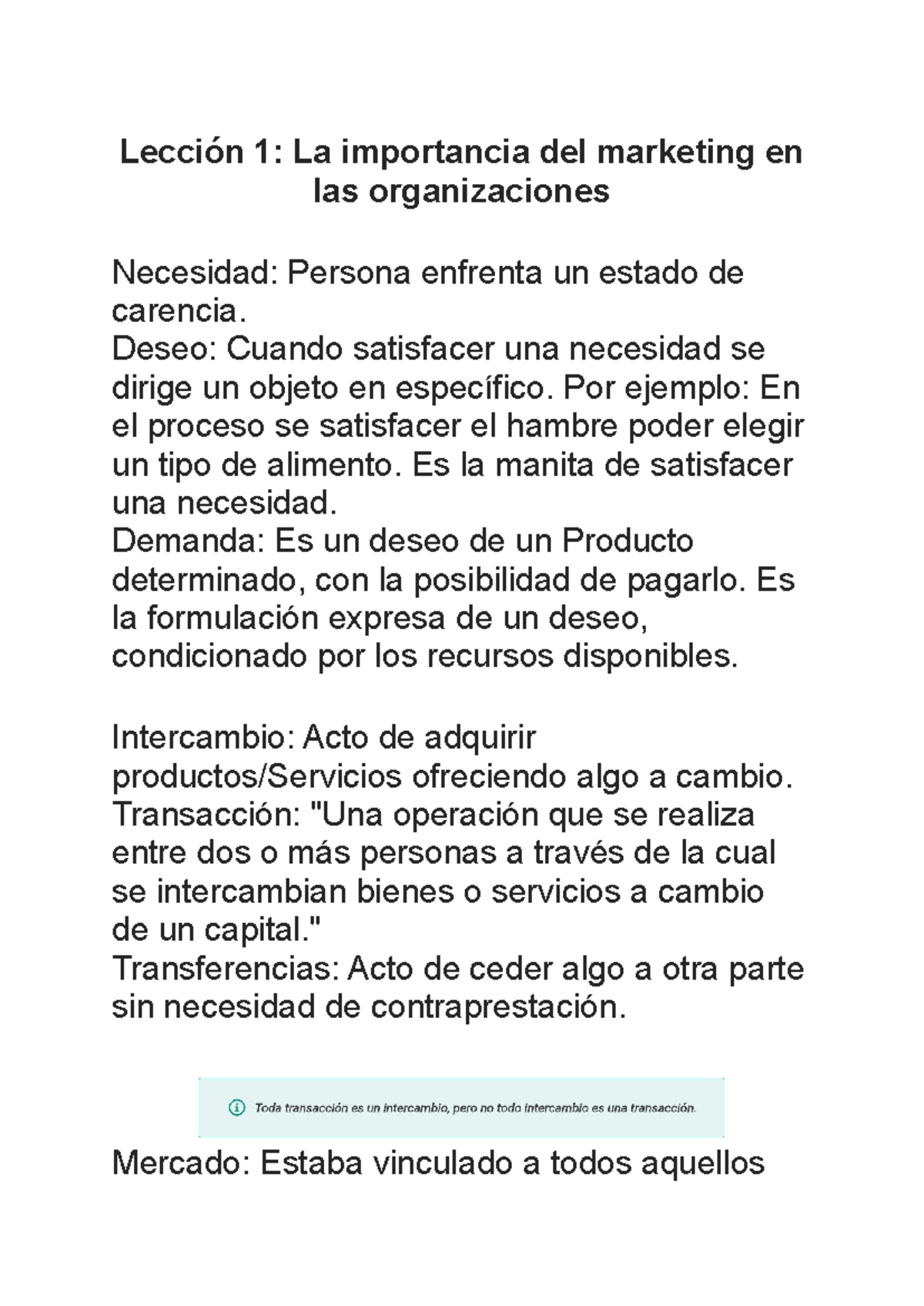 Módulo 1 Marketing I - Resumen de Lecciones y Enfoques Clave - Studocu