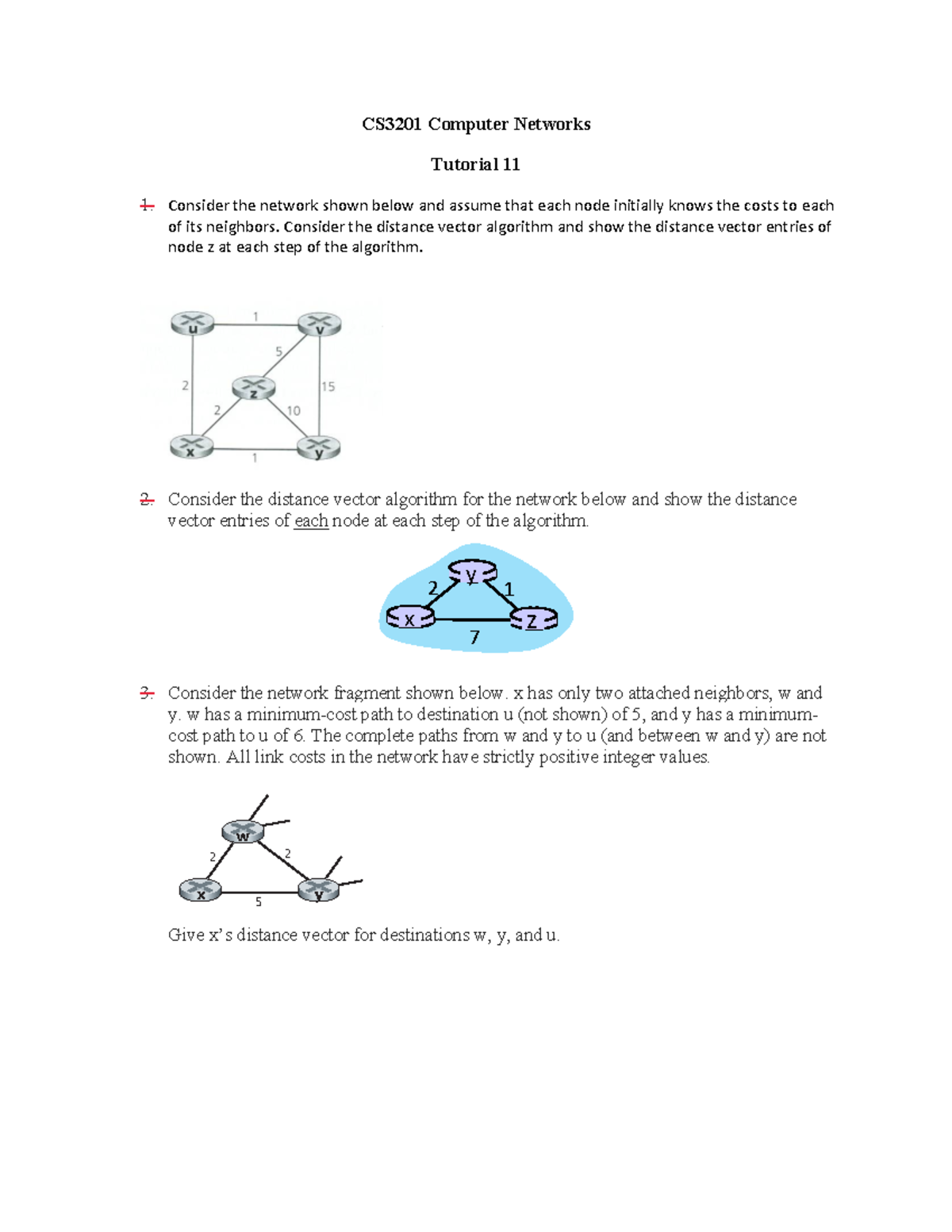 Tutorial 11 - CS3201 Computer Networks Tutorial 1 1 Consider the ...