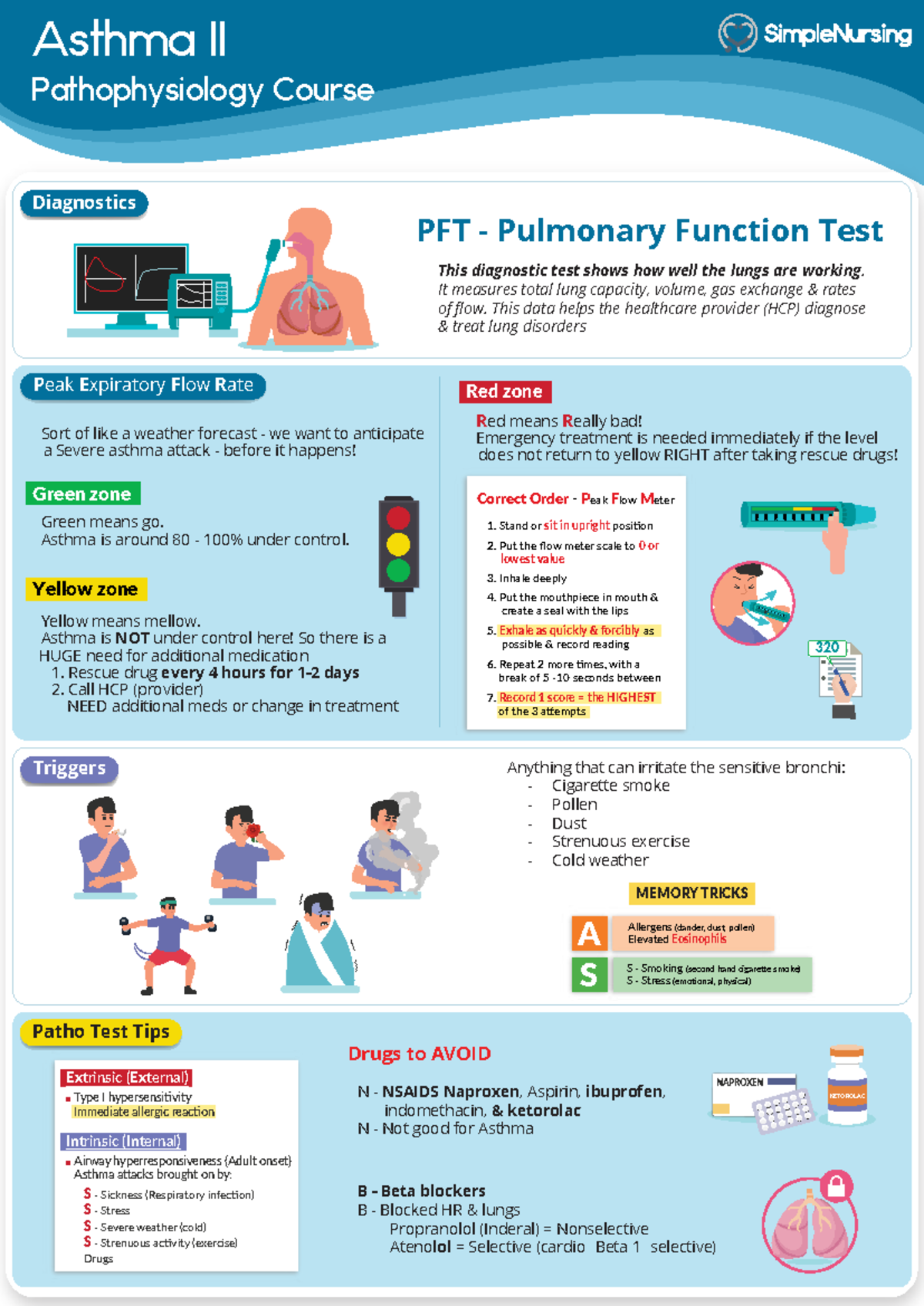 Asthma II: Pathophysiology & Diagnostics (PFT) Overview - Studocu