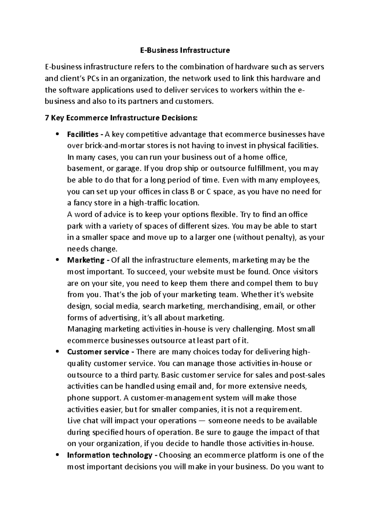 E-Business Infrastructure: Key Decisions for Success in E-Commerce ...