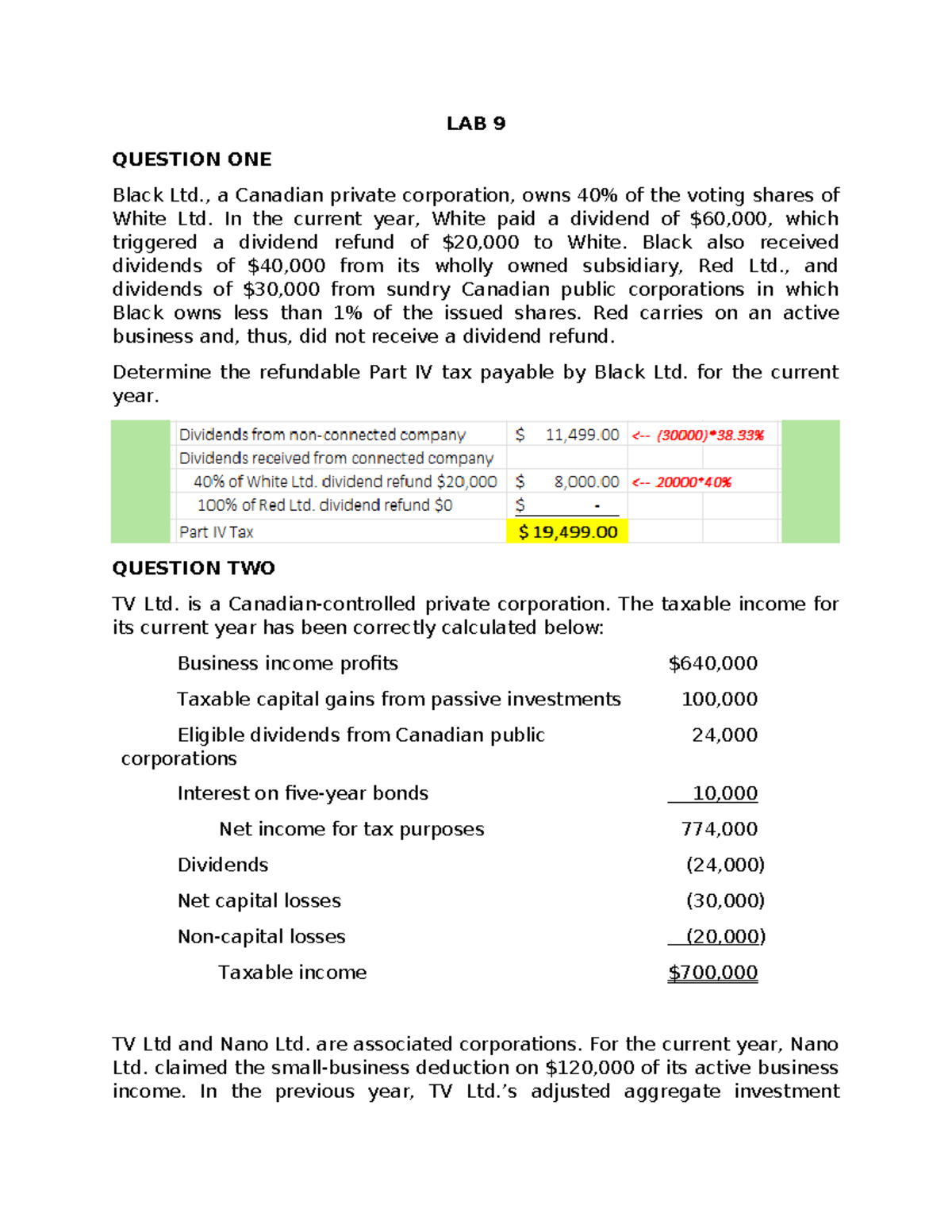 Lecture Notes on Corporate Tax Implications - Chapter 13 (ACC 202 ...