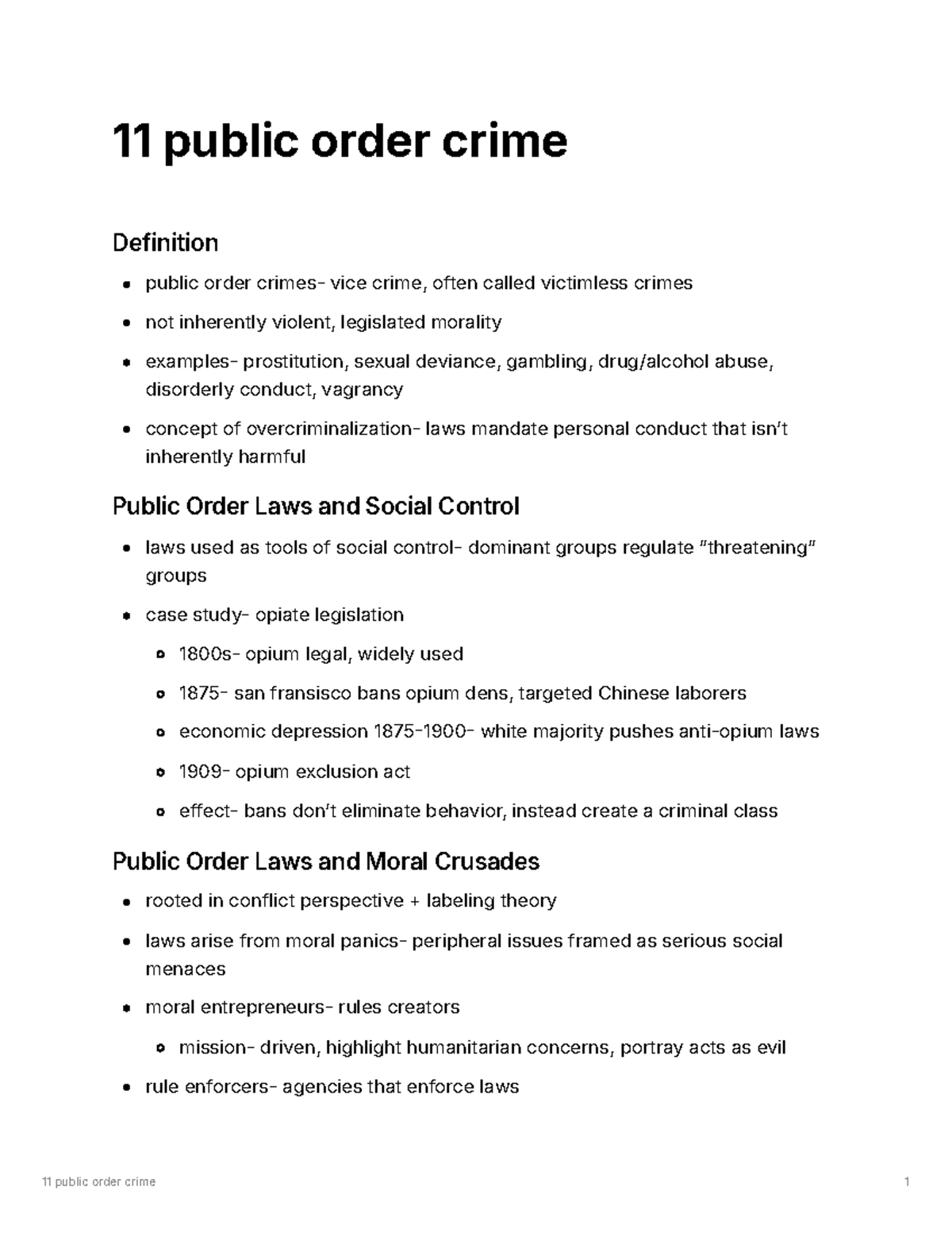 Public Order Crimes: Definitions and Case Studies - Studocu