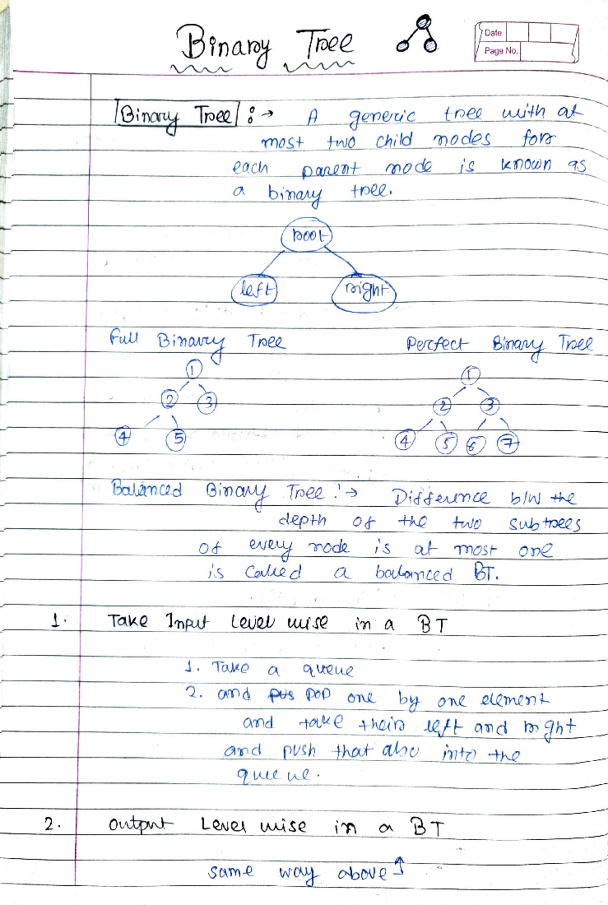 Binary Search Tree Notes - Dinary Search Tee Page No. SpetidicTHpe e ...