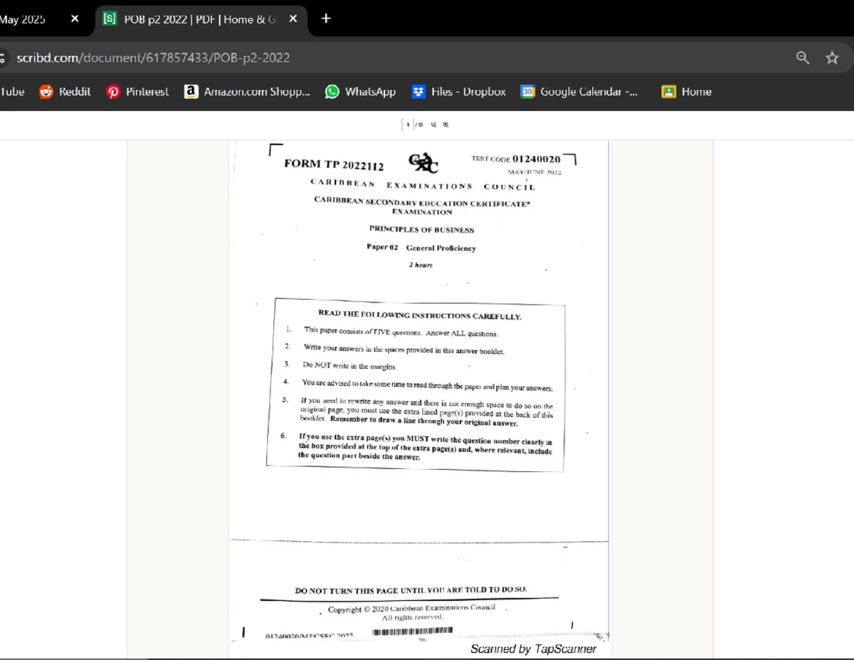 Physics CSEC June 2021 Paper 01 Answers and Marking Scheme - Studocu