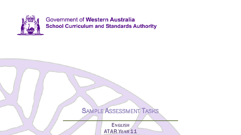 English ATAR Year 11: Sample Assessment Tasks and Marking Keys - Studocu