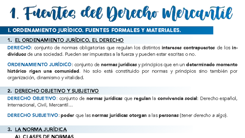 TEMA 1. Fuentes del Derecho Mercantil I: Ordenamiento Jurídico y Normas ...