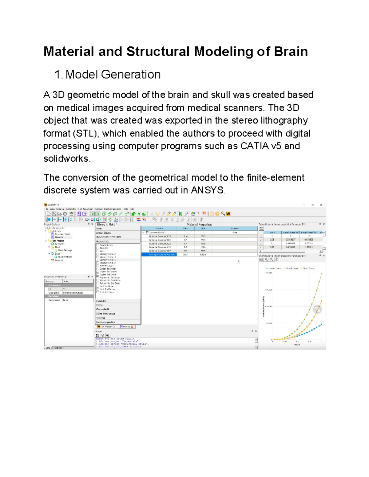 Material and Structural Modeling of Brain 1: 3D Model Generation and ...