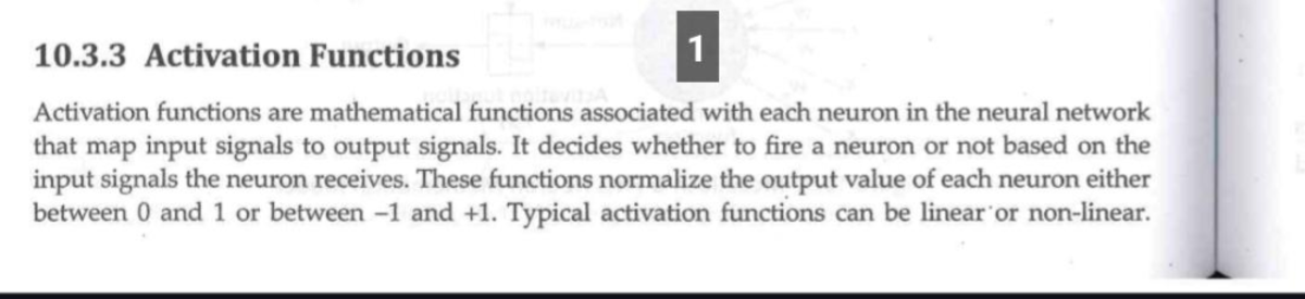 Grp 1 - Notes - 10.3 Activation Functions 1 Activation functions are ...