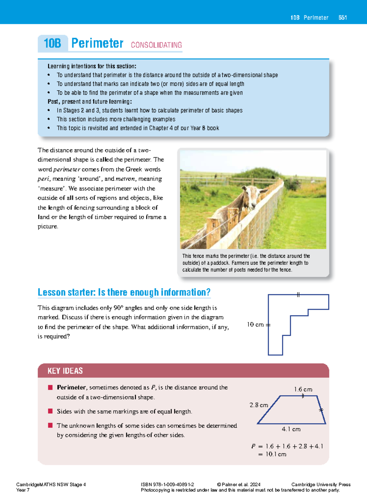 Cambridge Year 7 10B Perimeter Lesson Notes and Exercises - Studocu