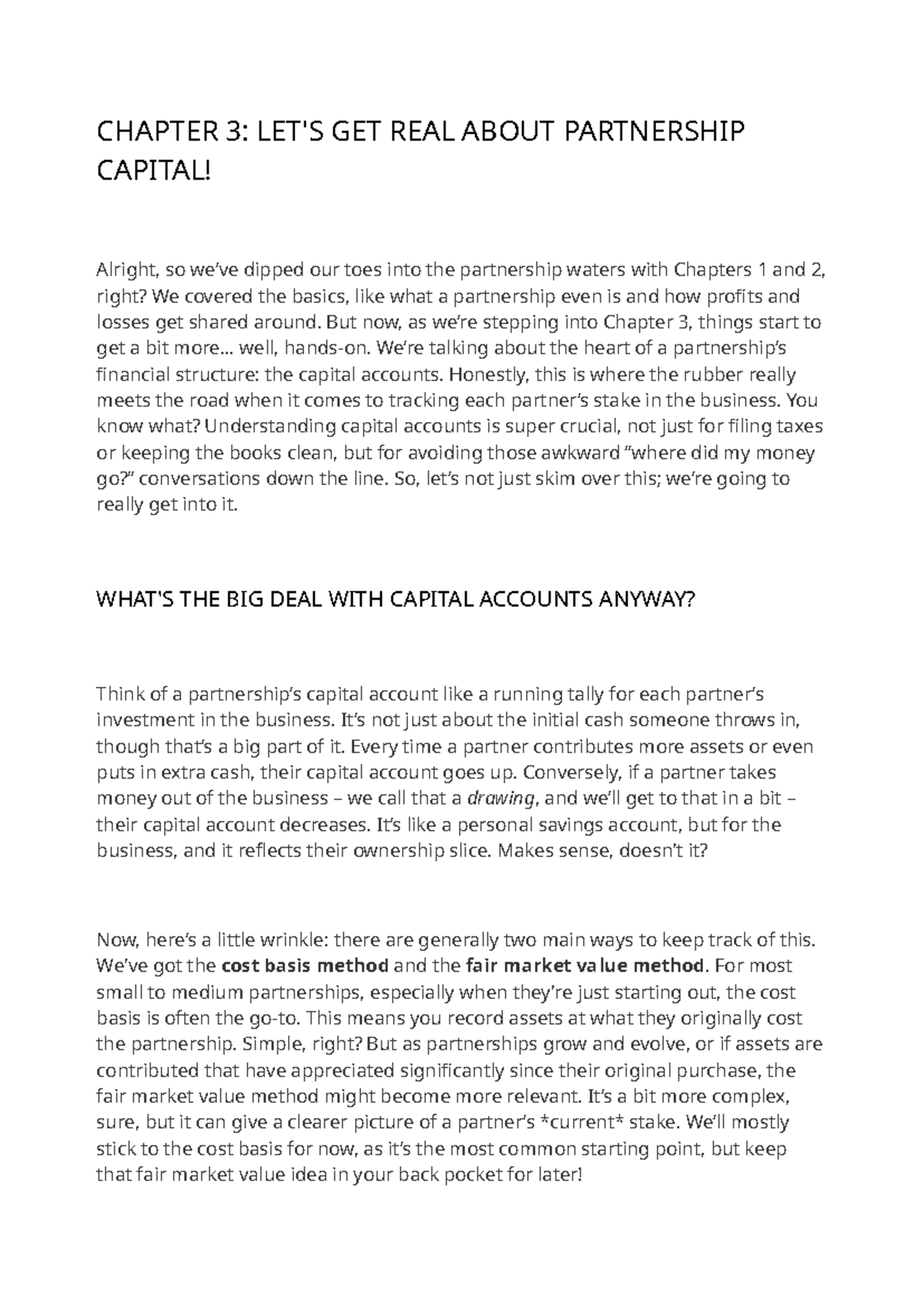 Accounting for Partnership - CH 3: Understanding Capital Accounts - Studocu