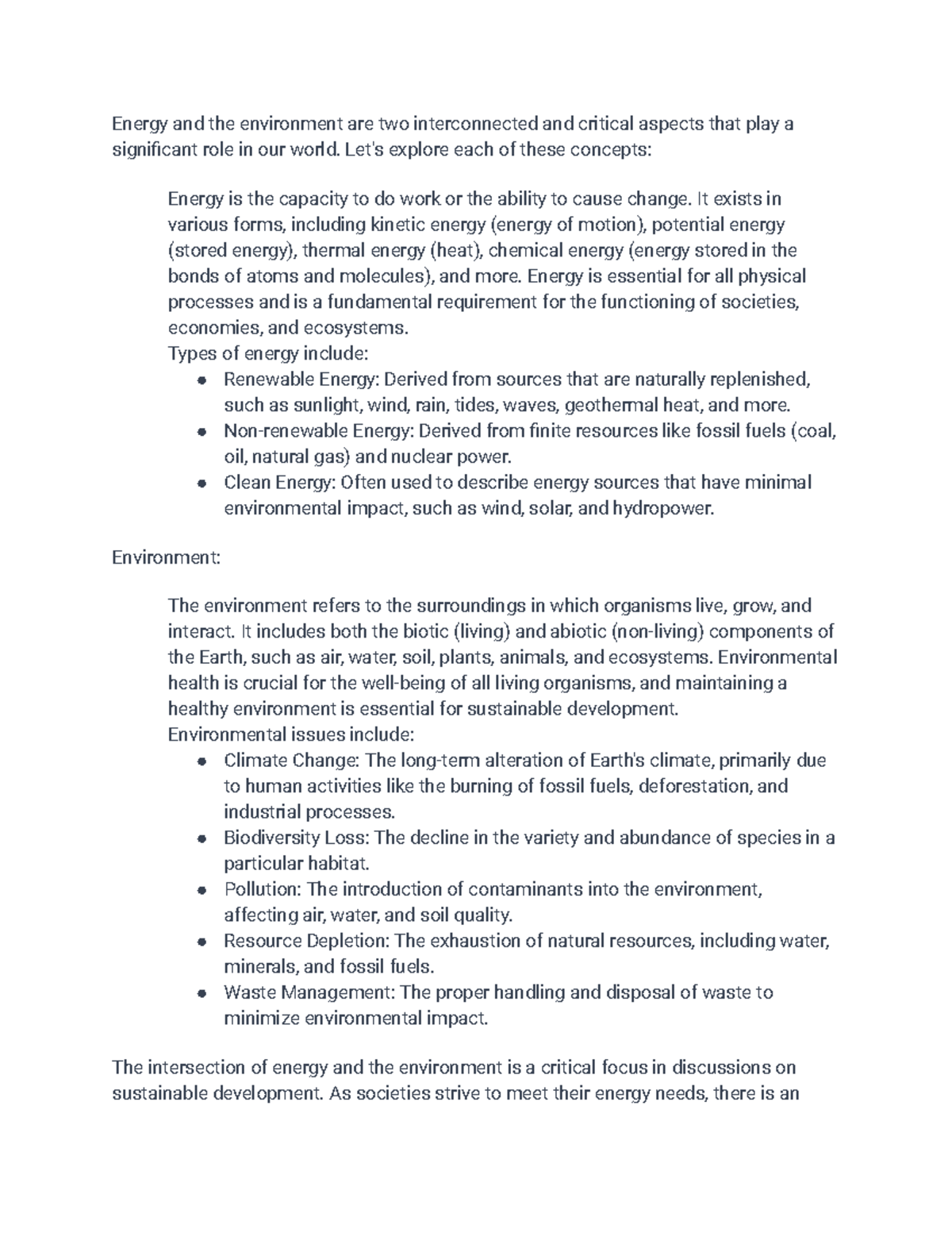 ENVI 101: Energy and Environment Overview - Concepts and Issues - Studocu