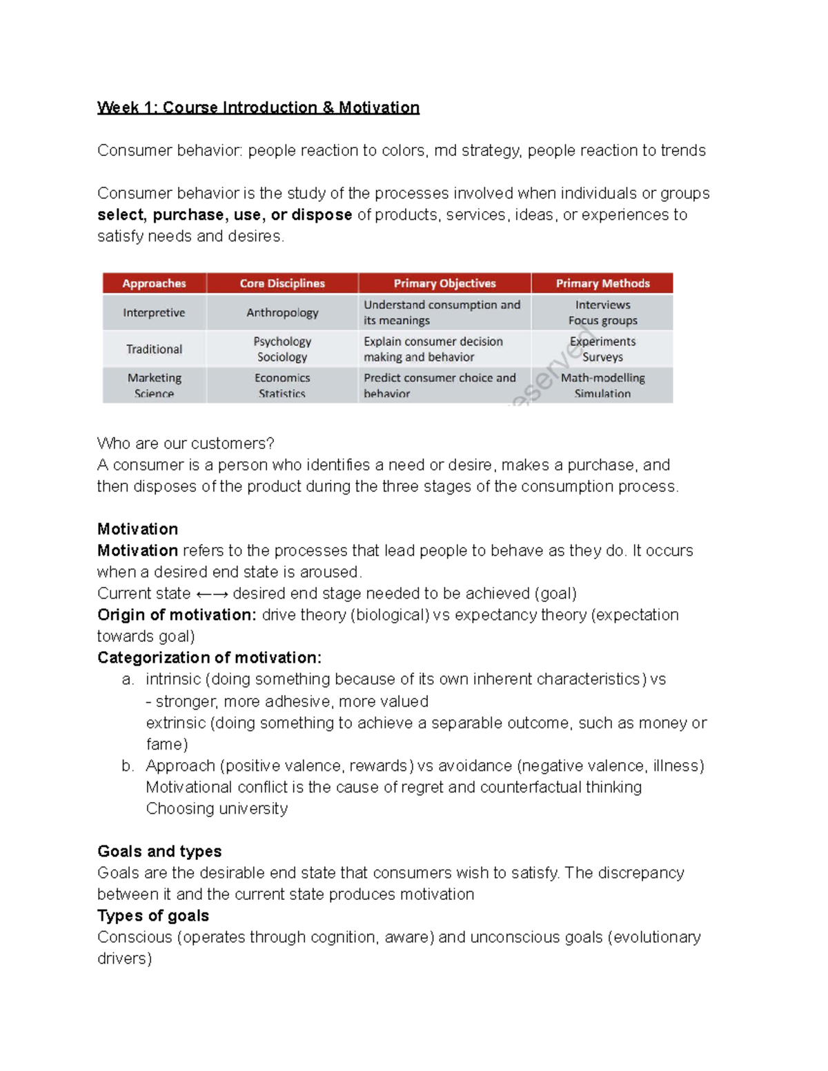 Consumer behavior - for final exam - Week 1: Course Introduction ...