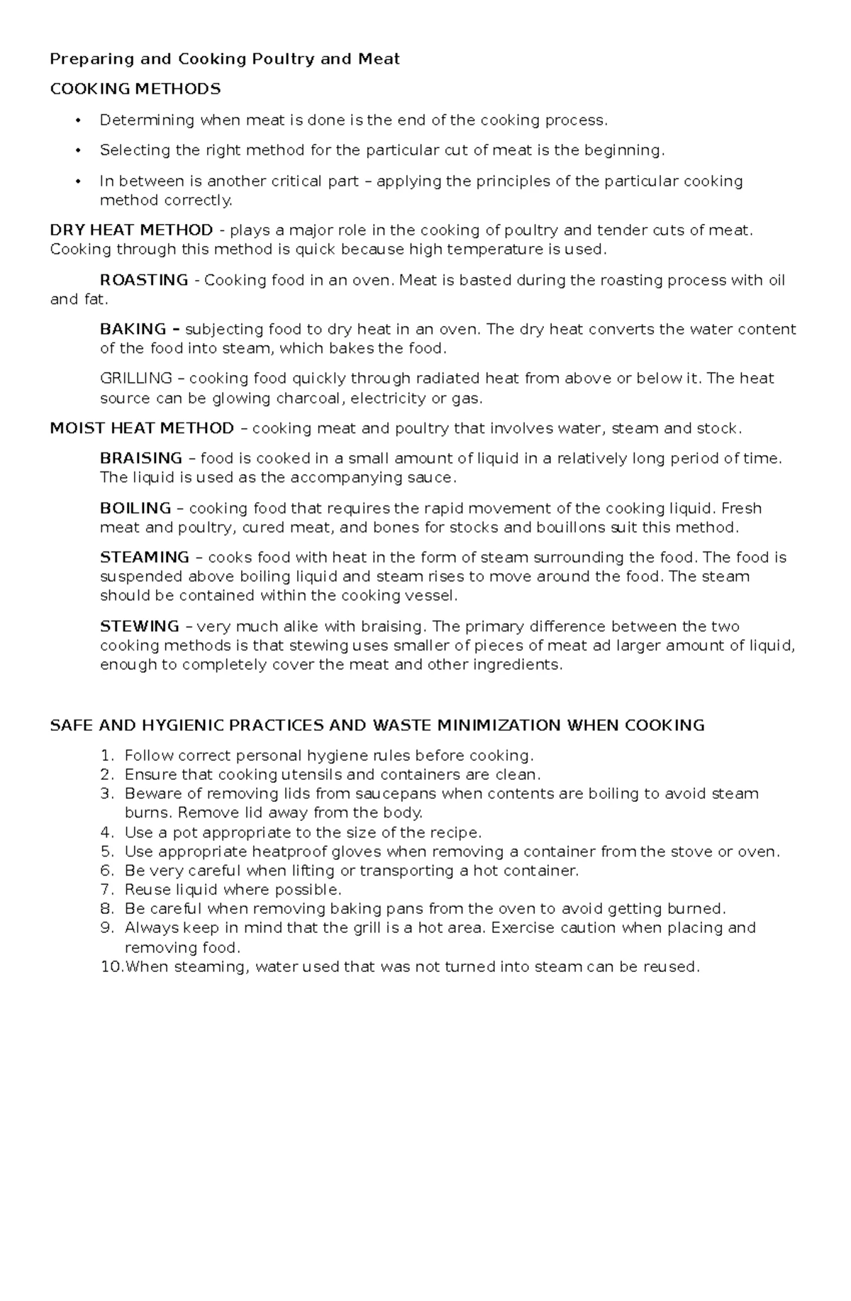 Identifying Poultry & Game Meat: Quality & Storage Guidelines - Studocu