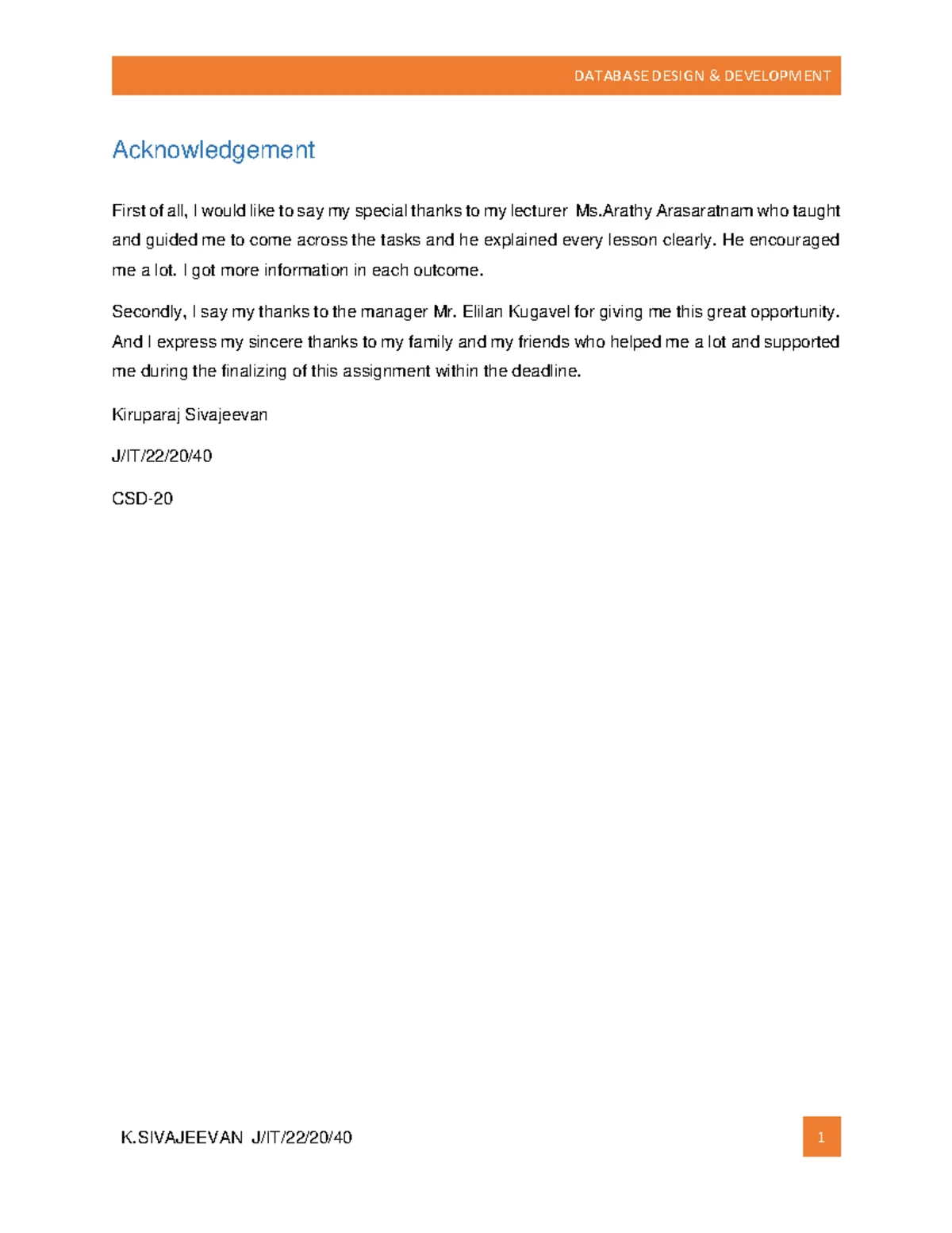 CSD-25(ft) Database Design & Development Assignment for Sampath Food ...