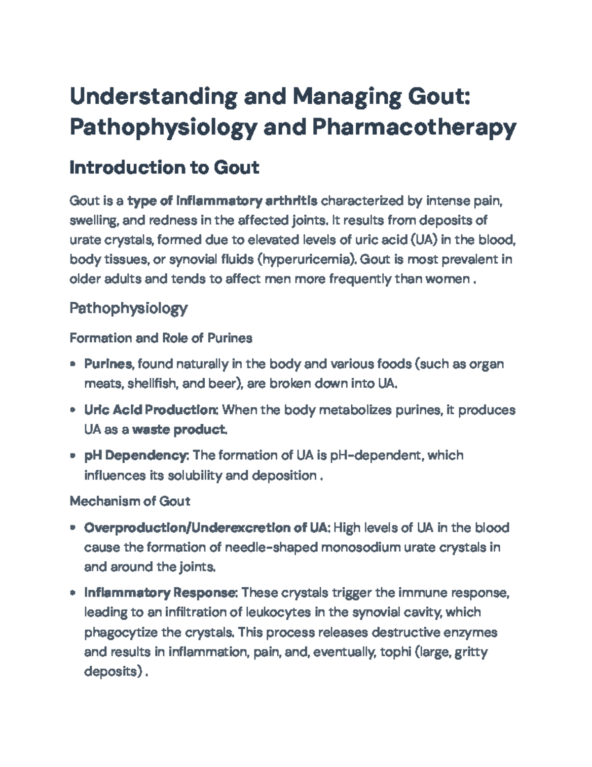 Understanding Gout: Pathophysiology, Management, and Treatment ...