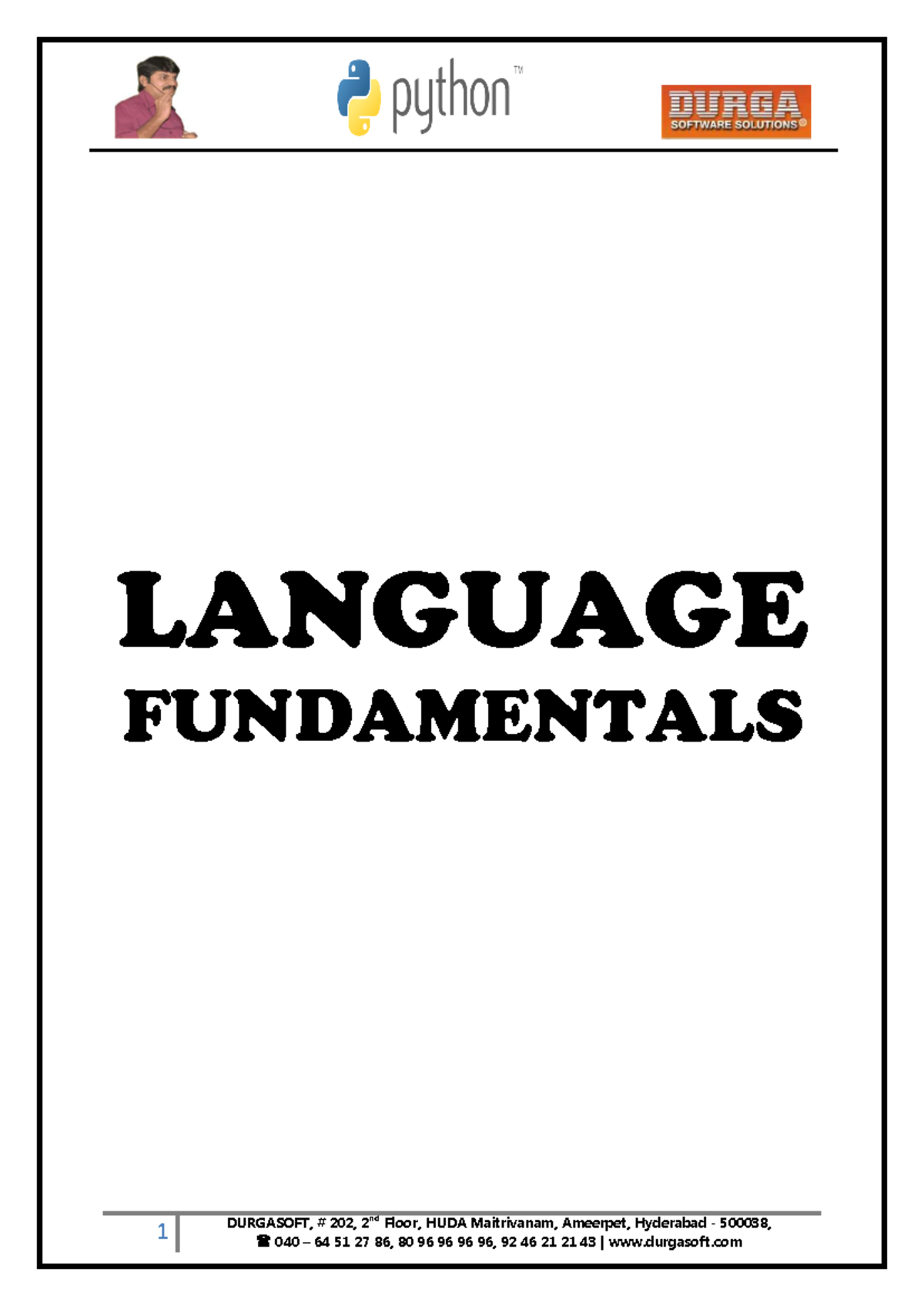 LANGUAGE FUNDAMENTALS 1: Introduction to Python Programming - Studocu