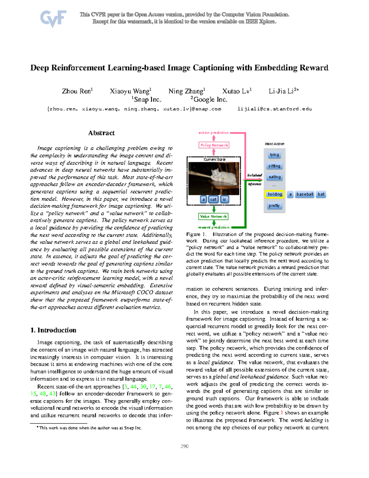 Deep Reinforcement Learning for Image Captioning - CVPR 2017 - Studocu