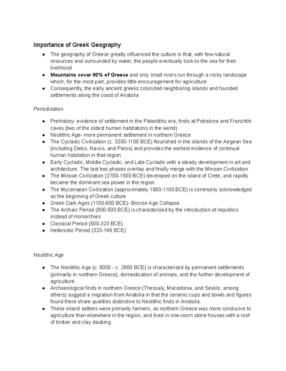 History CP Notes: Exploration of Ancient Greece and Its Civilizations ...