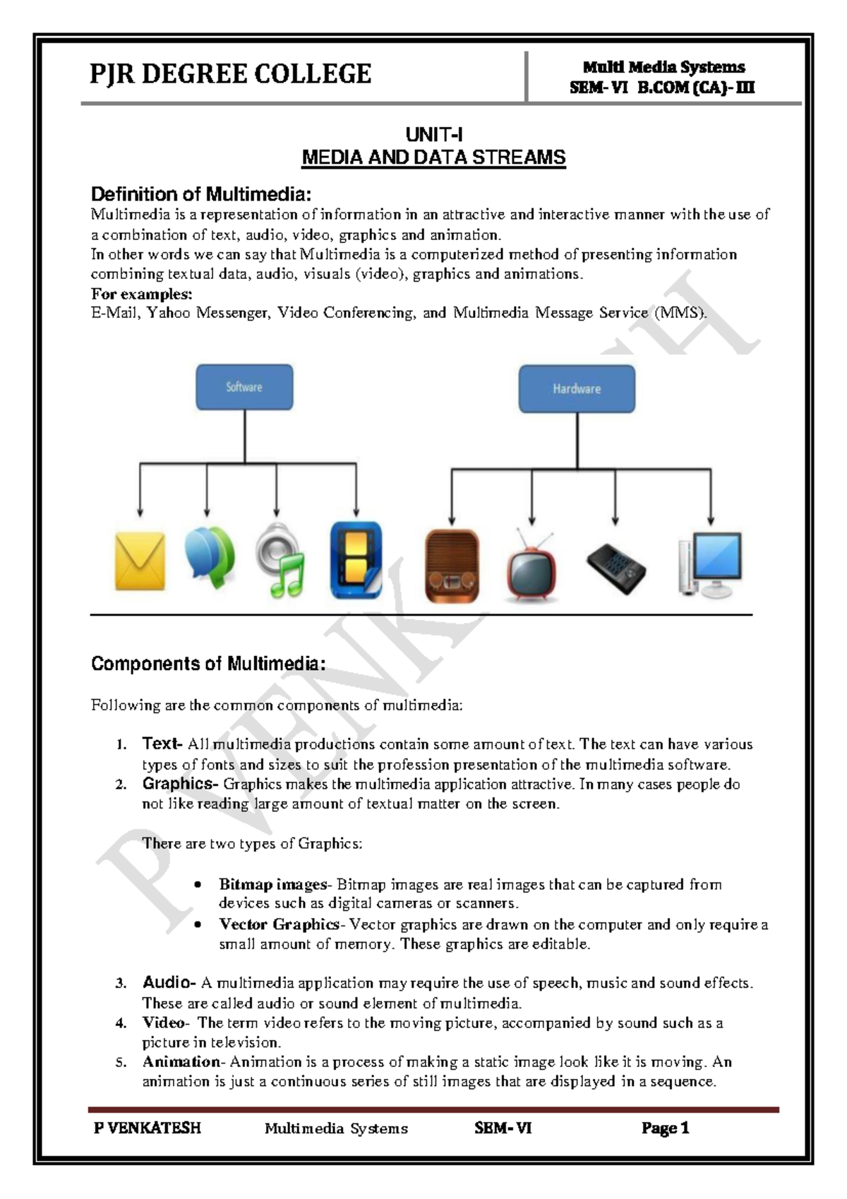 MMS Notes-24 - Multimedia Systems Overview and Data Streams Analysis ...