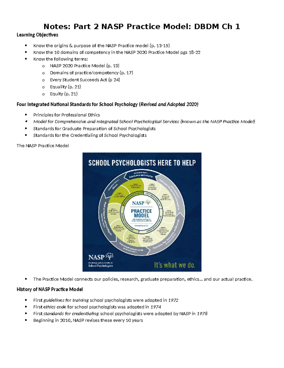 MTSU PSY Program: Overview of NASP Practice Model & Competencies - Studocu