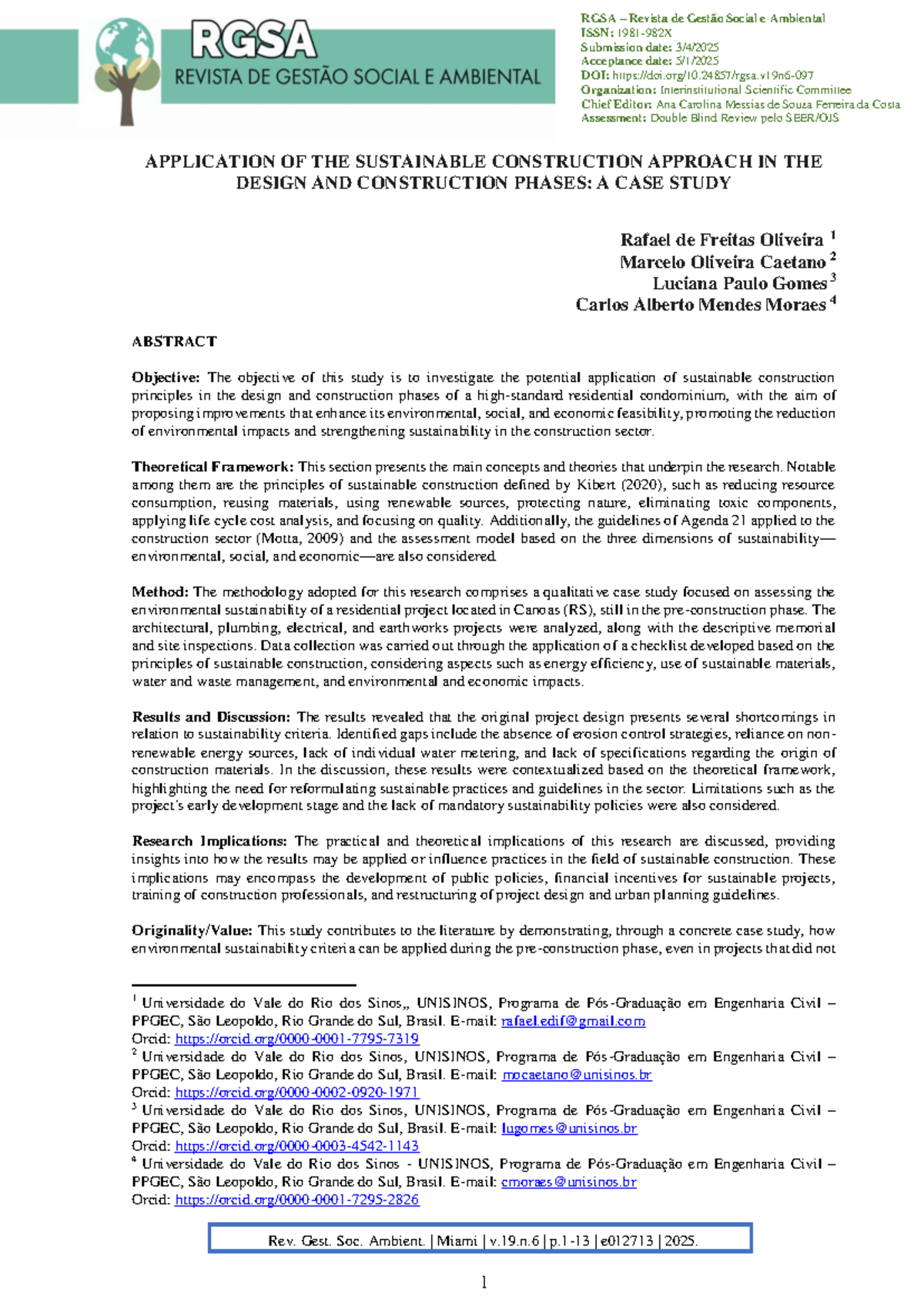 RGSA - Application of Sustainable Construction in Design & Construction ...