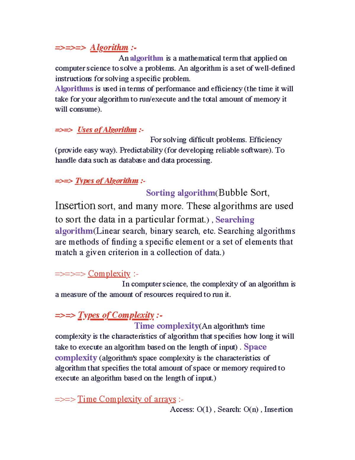 CS50: Algorithm Study Notes and Practice Material - Studocu