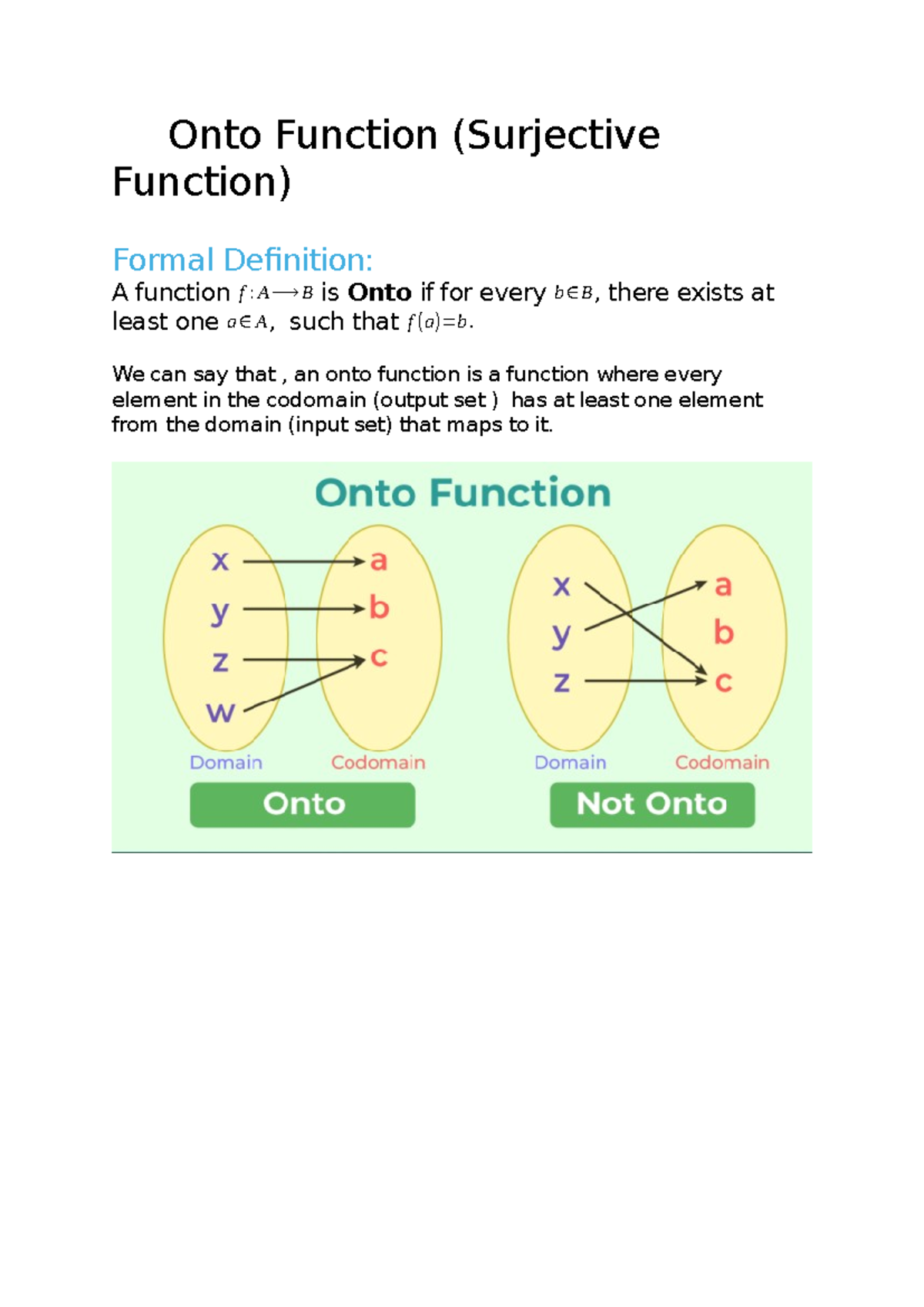 Onto function - Digital Marketing - We can say that , an onto function ...