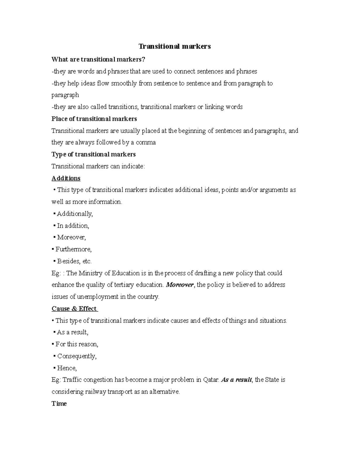 Transitional Markers: Understanding Their Role in Writing Techniques ...
