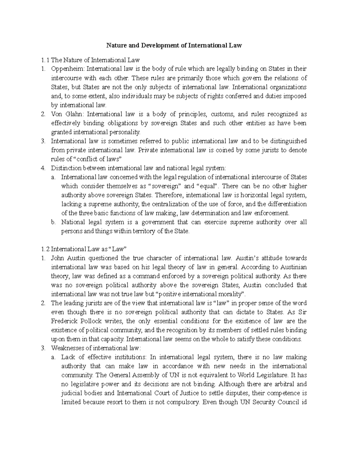 Nature and Development of International Law - These rules are primarily ...