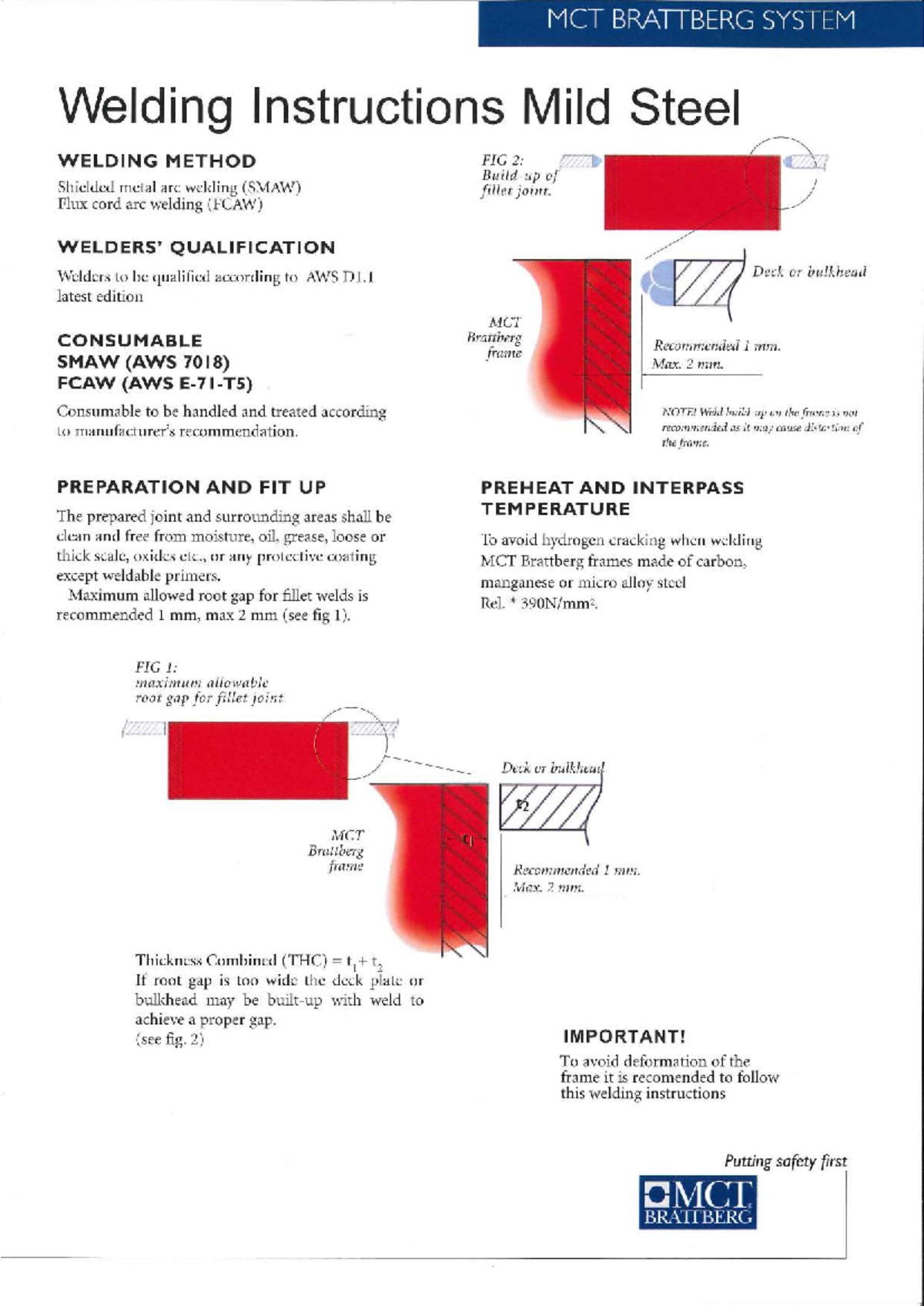 MCT Welding Instructions for Mild Steel: SMAW & FCAW Techniques - Studocu
