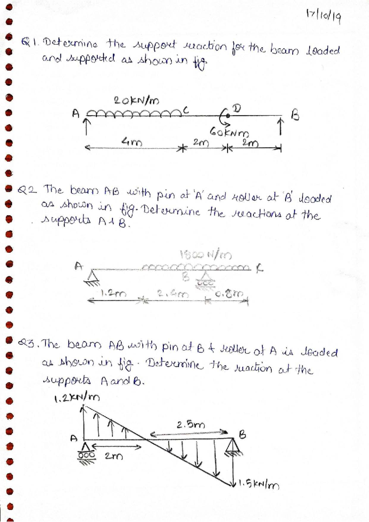 Engg Mechanics (Unit 3 & 4) Homework Questions 11-20 - Studocu